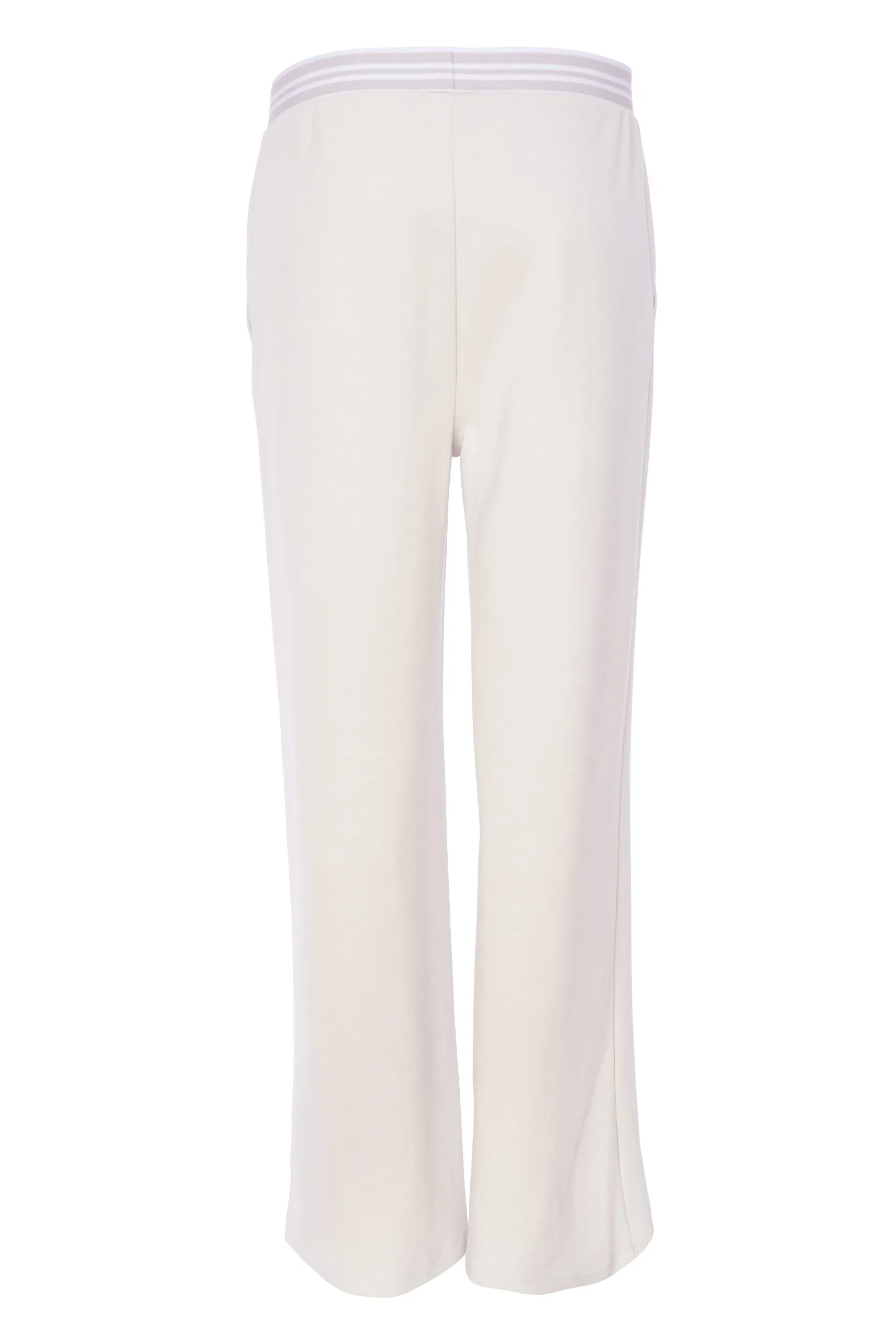 24195- Naya Wide Leg Trousers Knit Trim Waist- Sand