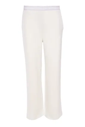 24195- Naya Wide Leg Trousers Knit Trim Waist- Sand