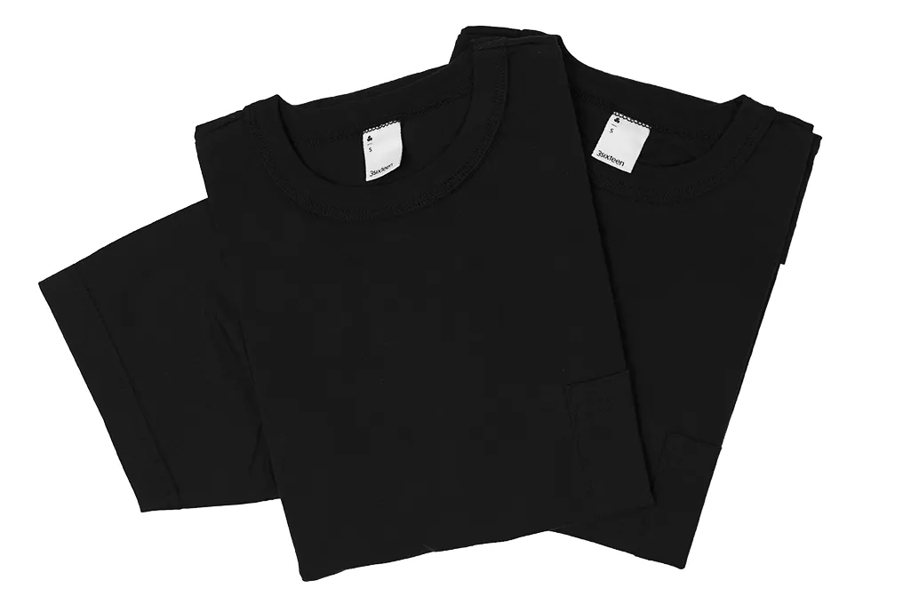 3sixteen T-Shirts w/ Pima Cotton 2-Pack - Black w/ Pocket Pima