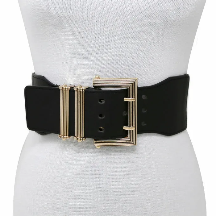 Accent Metal Buckle Stretch Belt