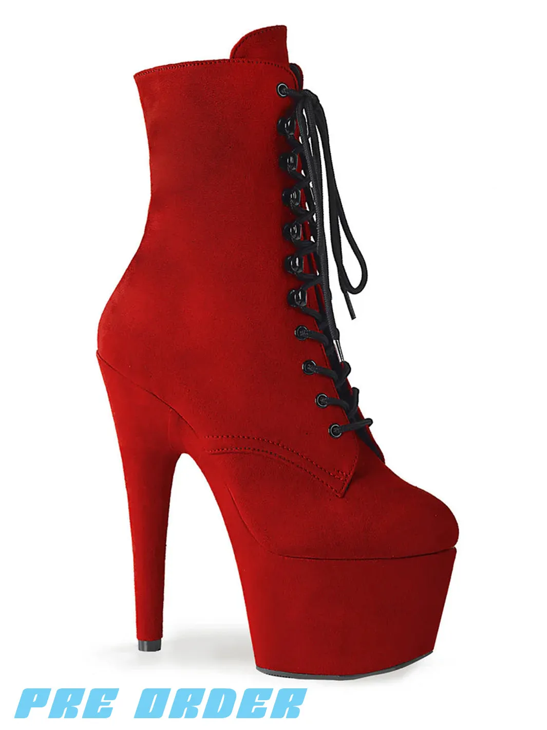 ADORE-1020FS - RED FAUX SUEDE  PRE ORDER 