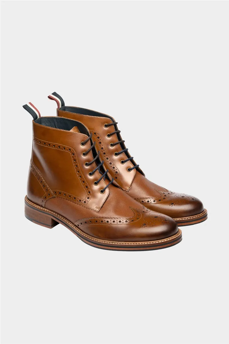 Alfred Boot Tan Brogue Boots