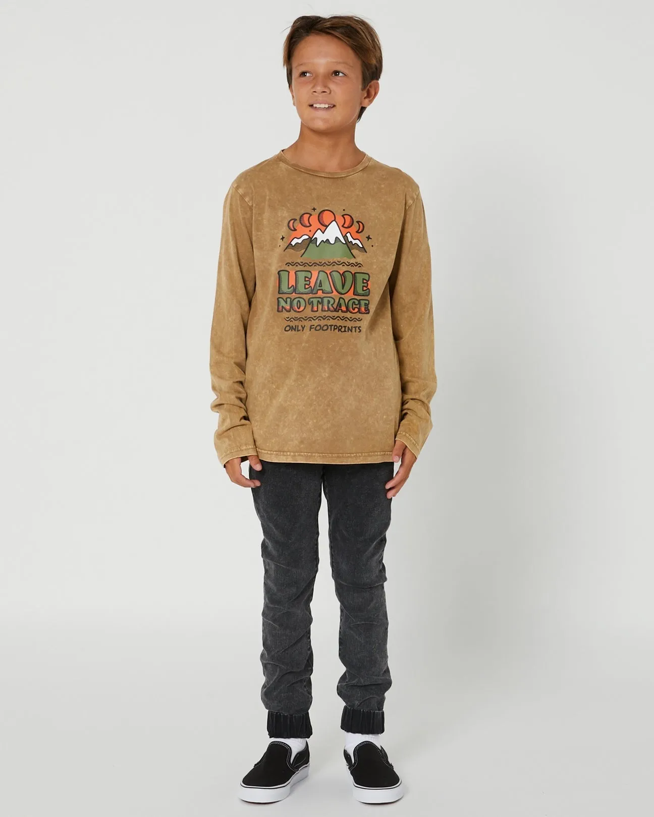 Alphabet Soup Teen No Trace LS Tee Tan