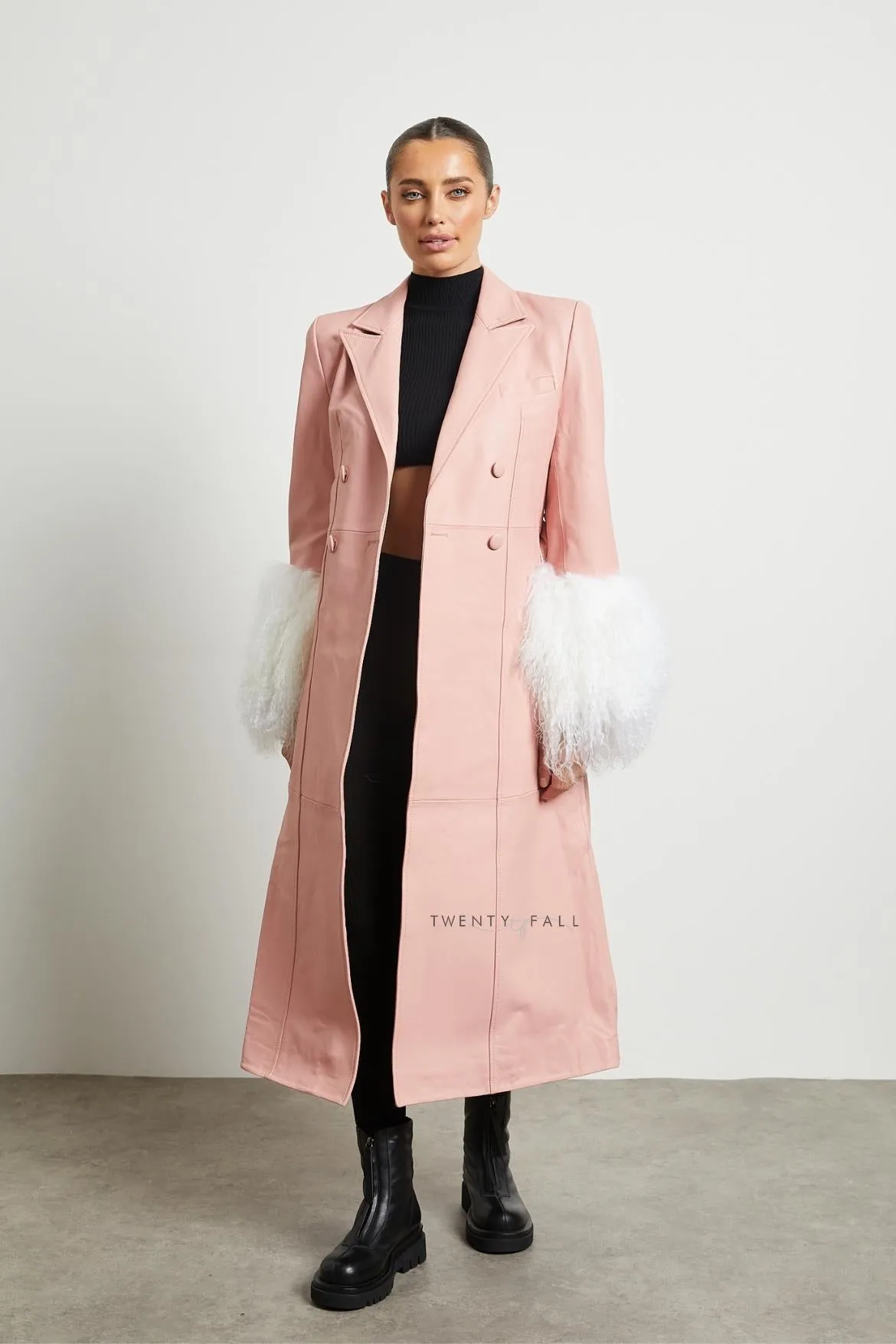 Amalie Leather Trench Coat