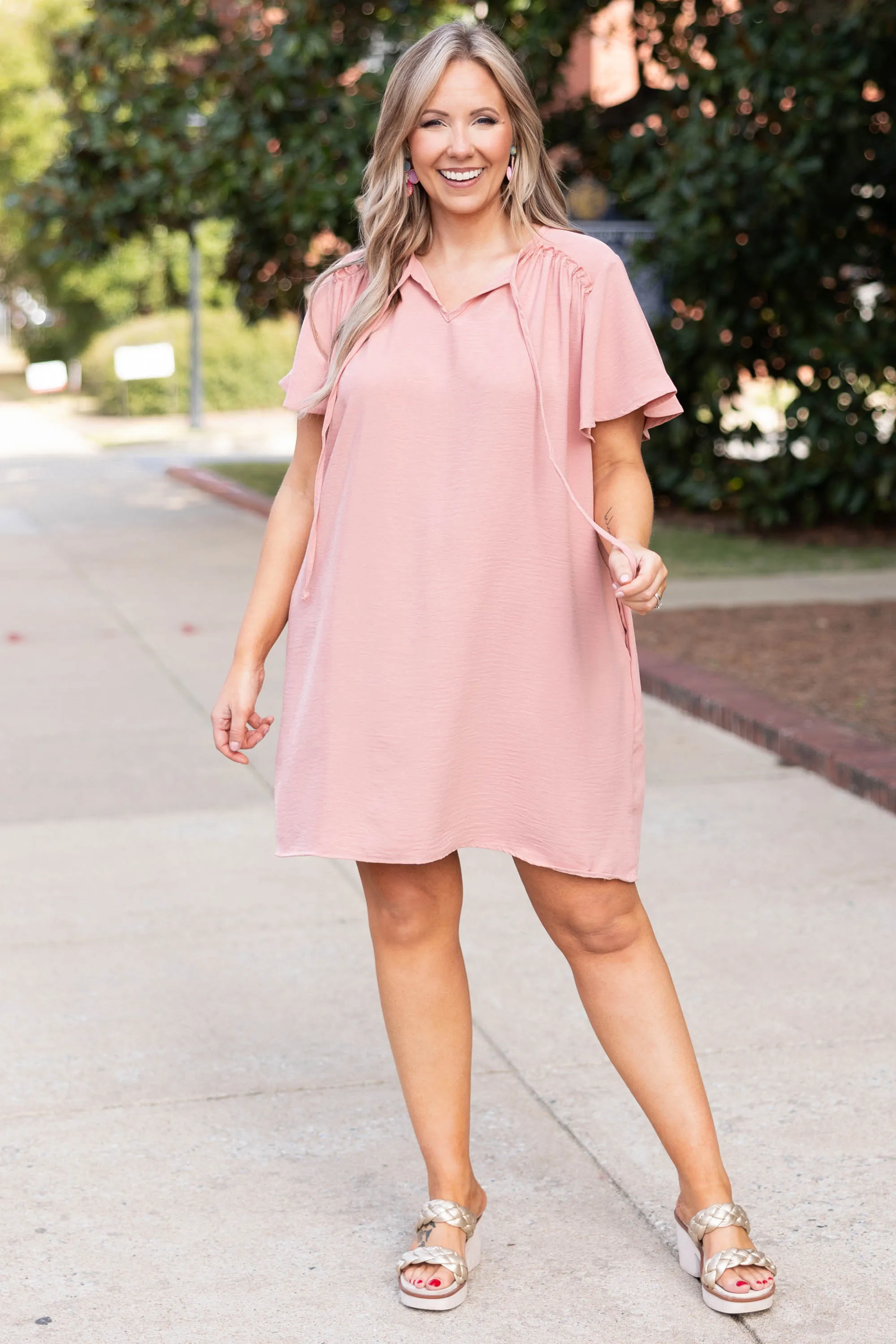 April Breezes Dress, Mauve