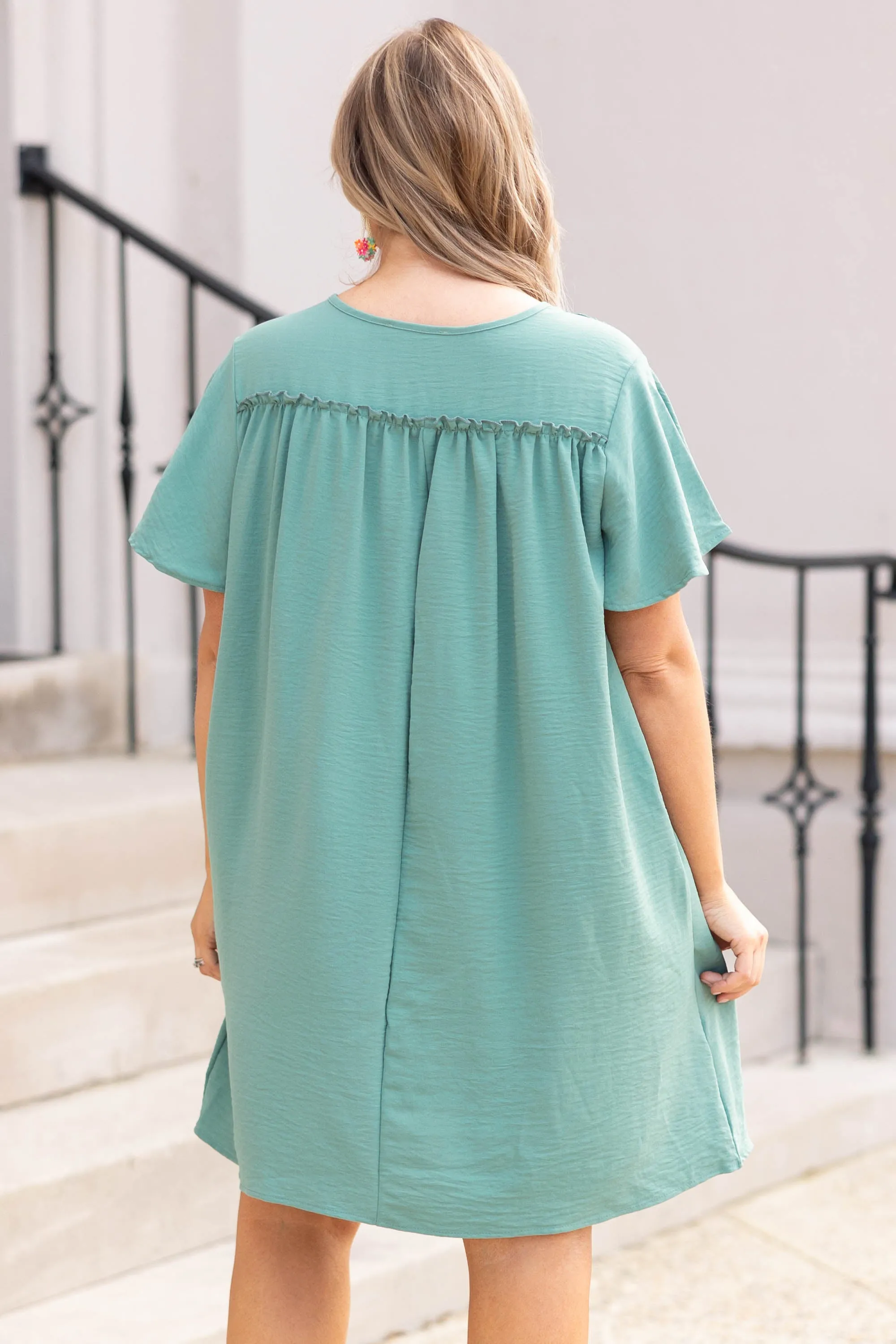 April Breezes Dress, Sage