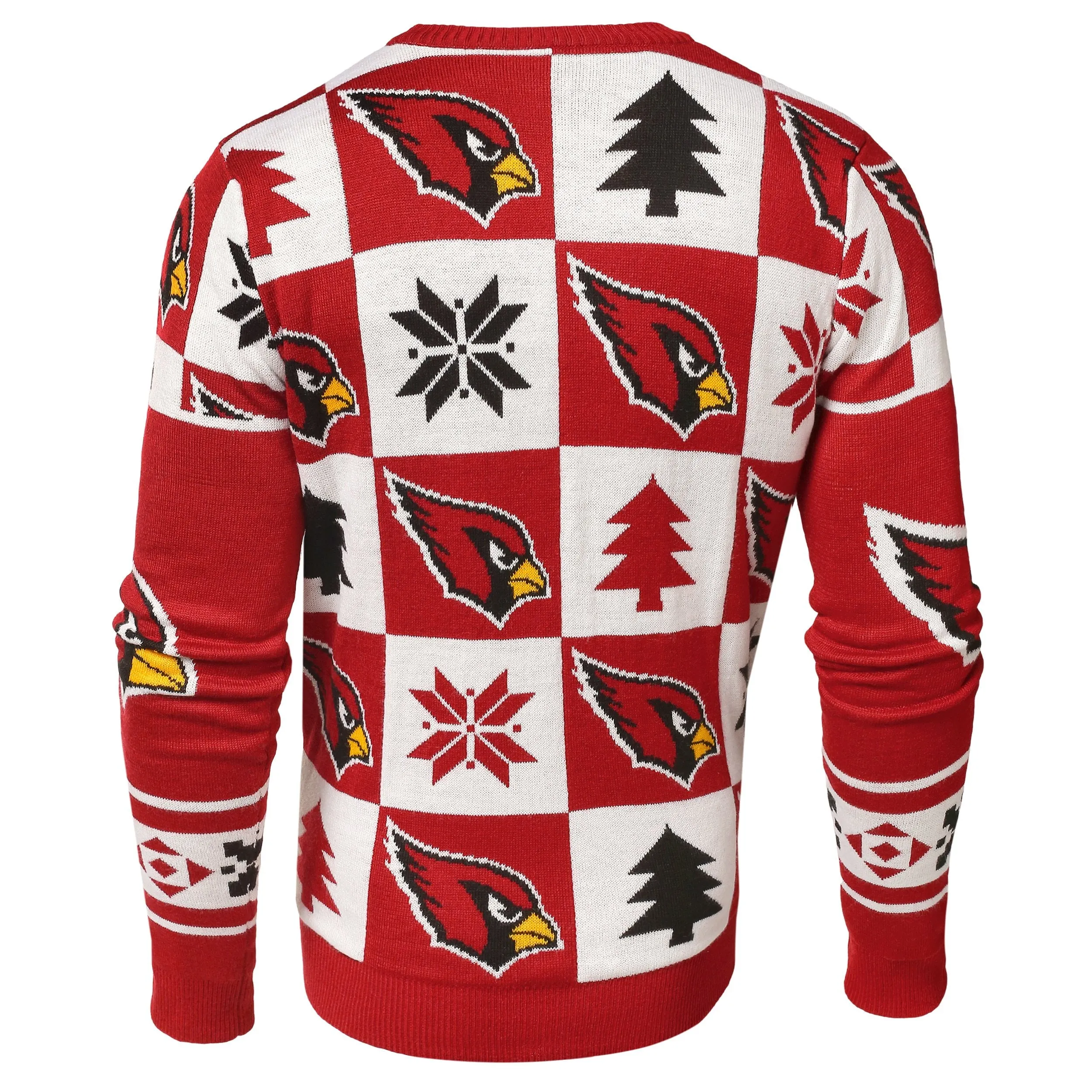 Arizona Cardinals NFL Forever Collectibles Red & White Knit Patches Ugly Sweater