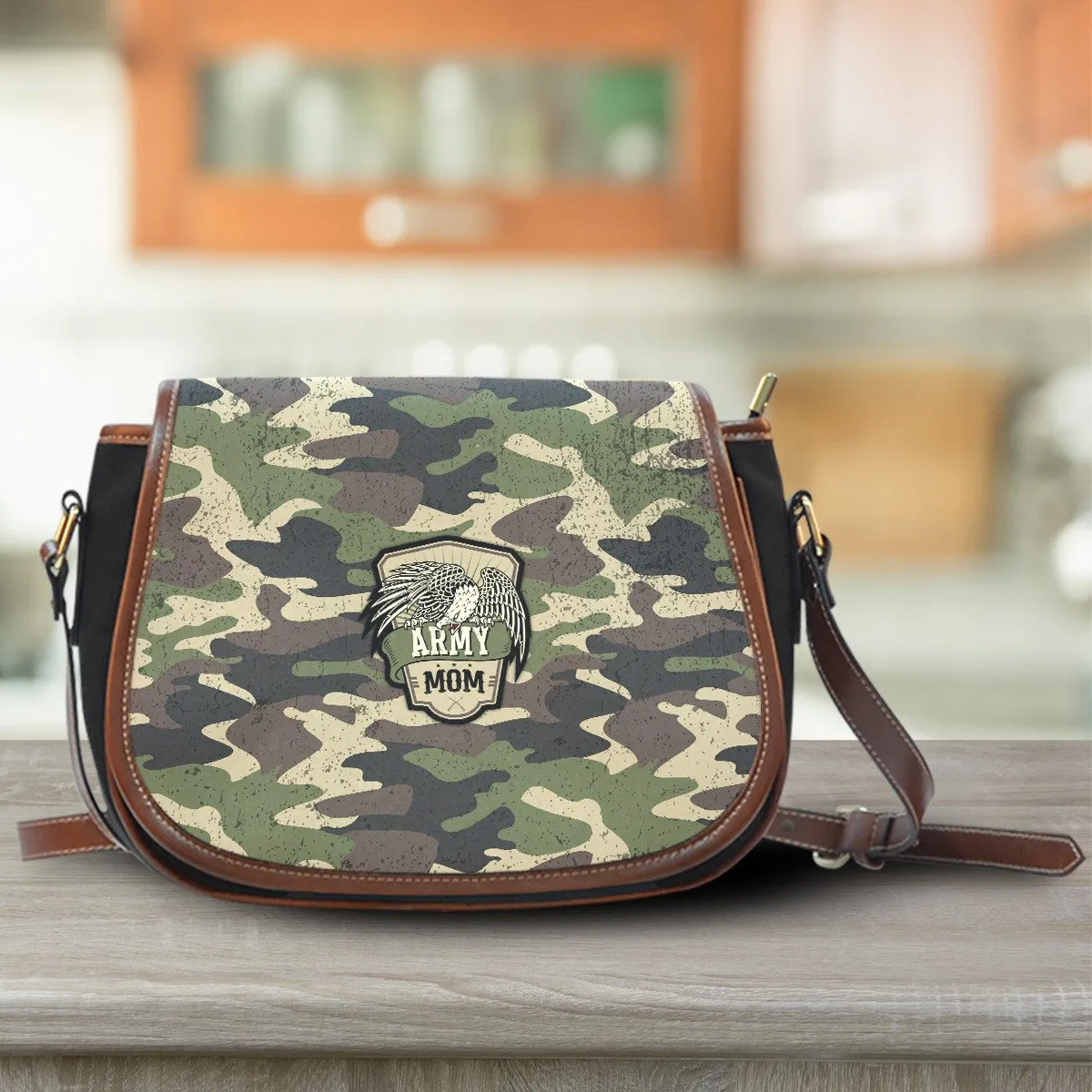 Army Mom Camouflage Saddle Bag