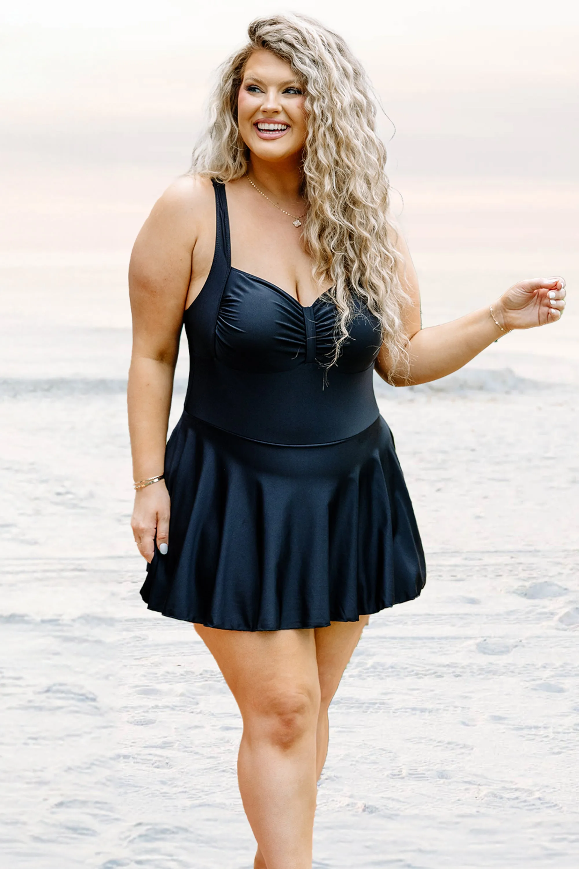 At The Pool Swim Dress, Black