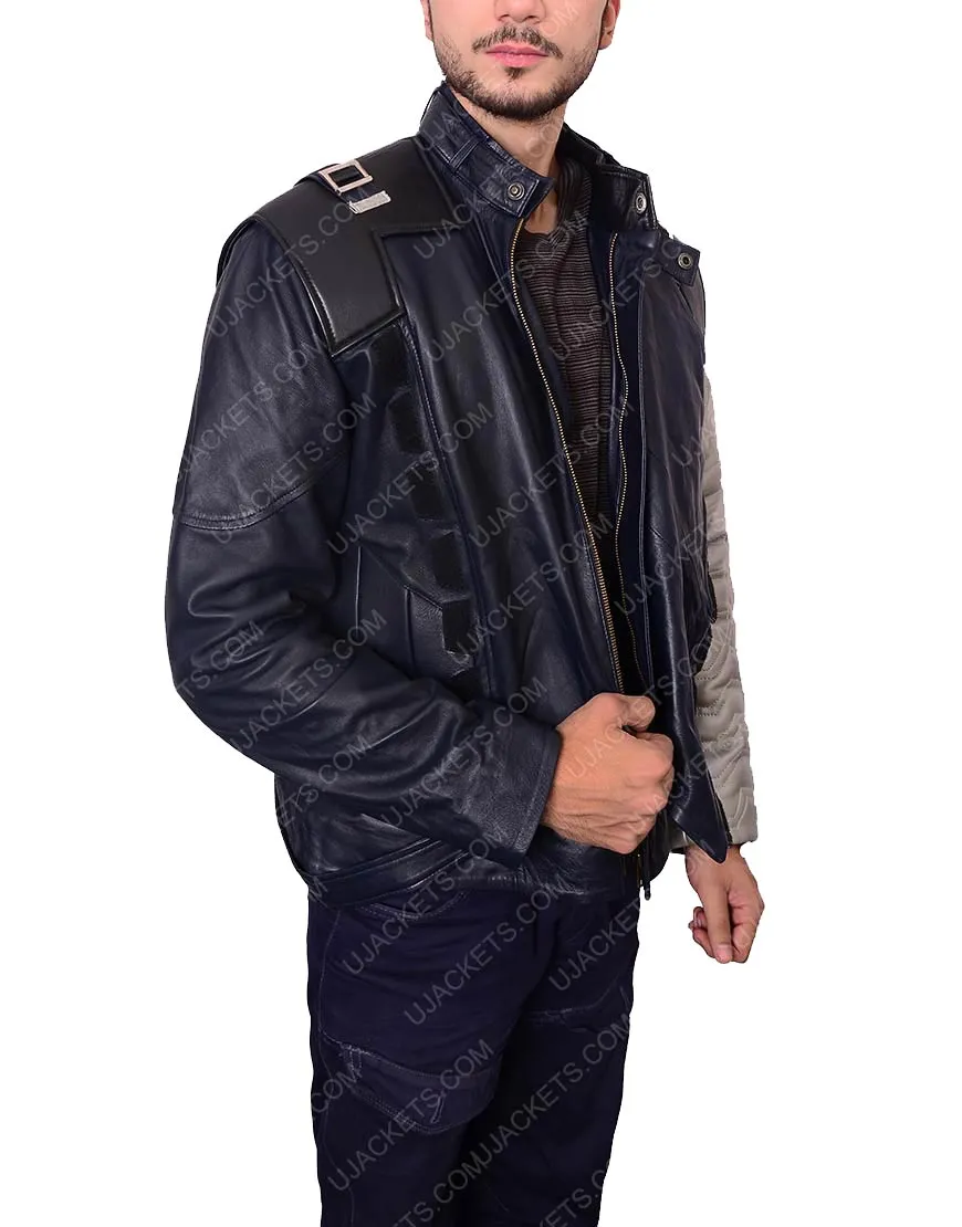 Avengers Infinity War Sebastian Stan White Wolf Leather Jacket