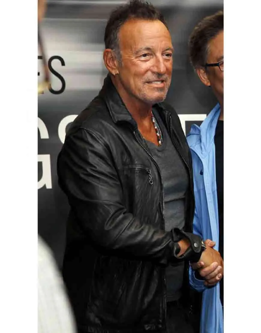 Barnes & Noble Braces Bruce Springsteen Leather Jacket - UJackets