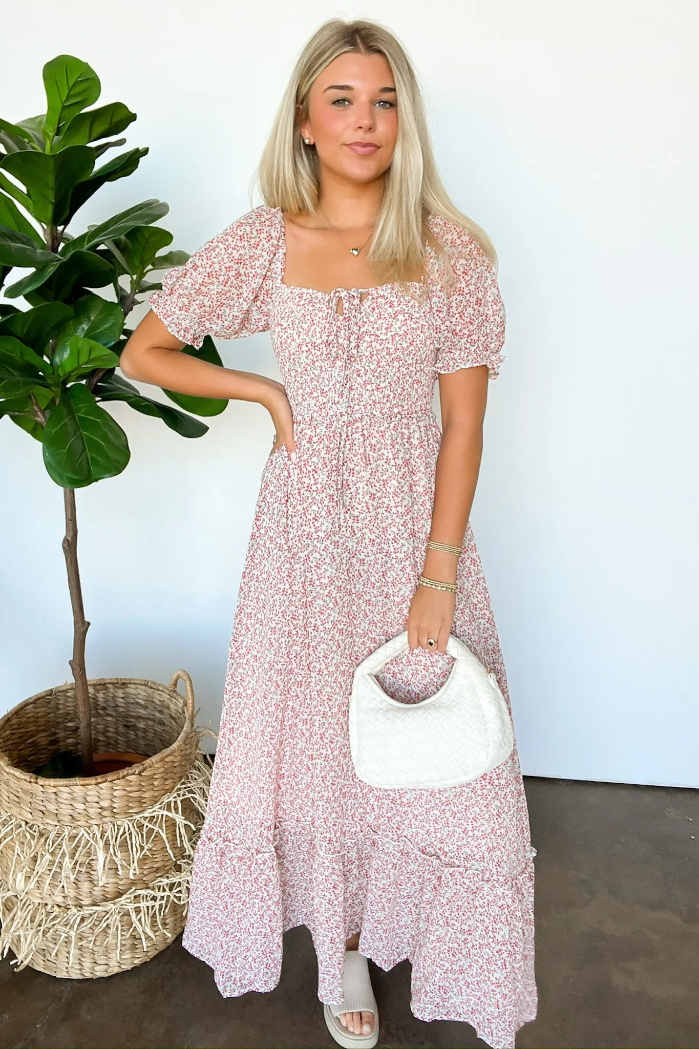 Beautifully Decadent Smocked Floral Maxi Dress