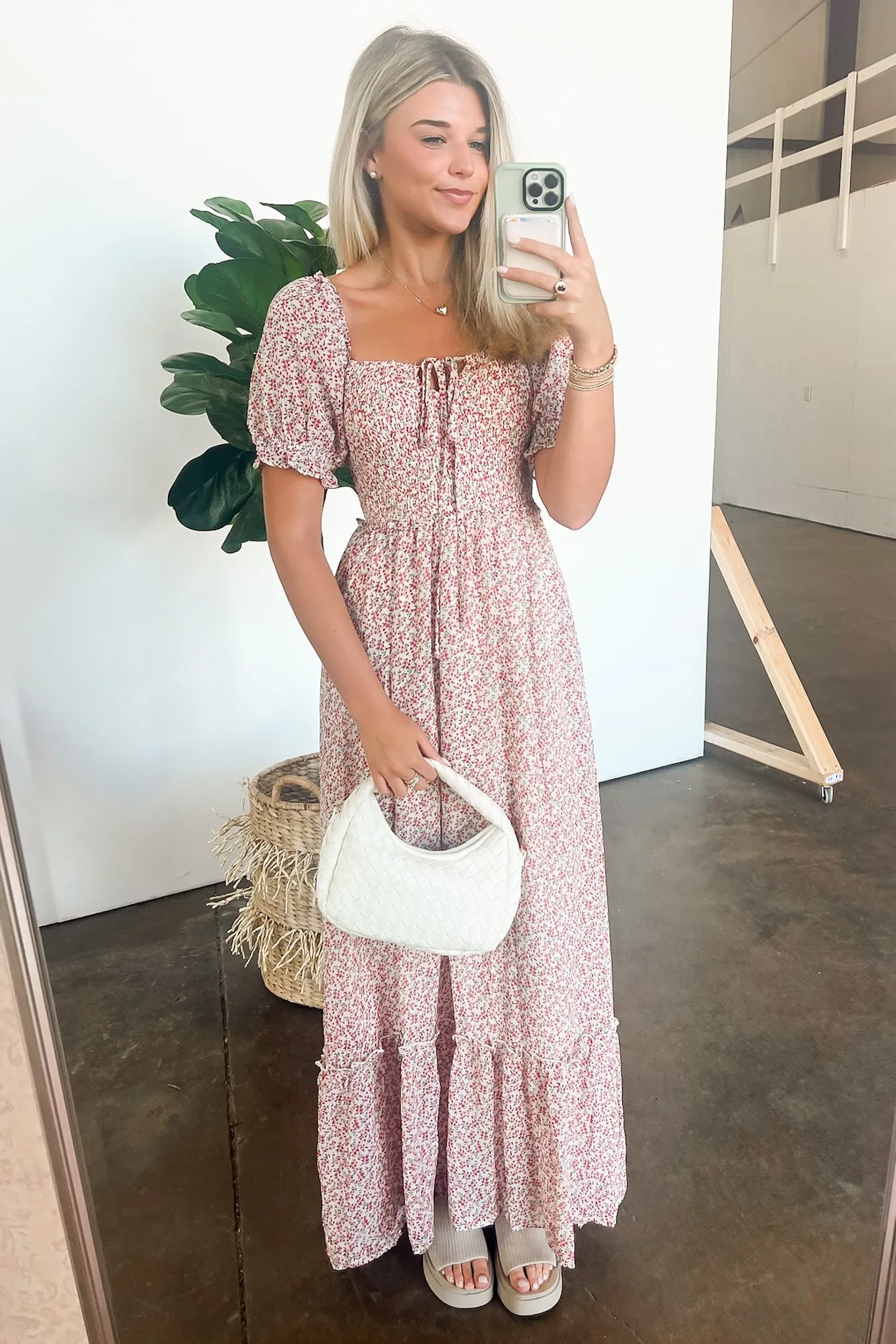 Beautifully Decadent Smocked Floral Maxi Dress