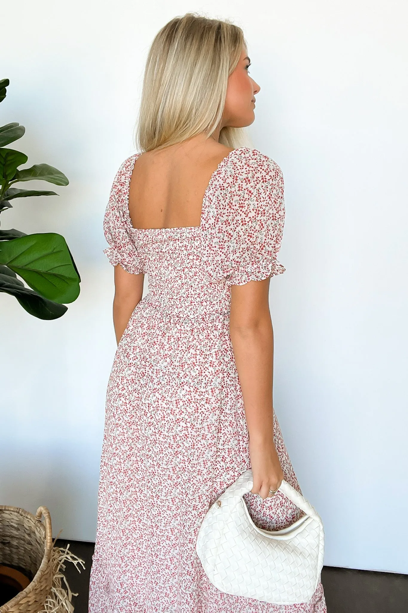 Beautifully Decadent Smocked Floral Maxi Dress