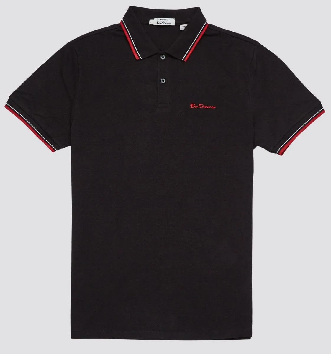 Ben Sherman Casual Short Sleeve Polo Shirt Black