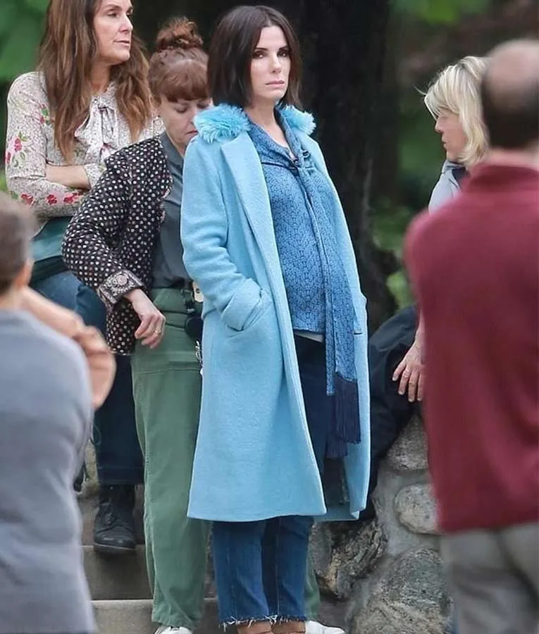 Bird Box Malorie Blue Coat - Sandra Bullock Malorie Blue Trench Coat