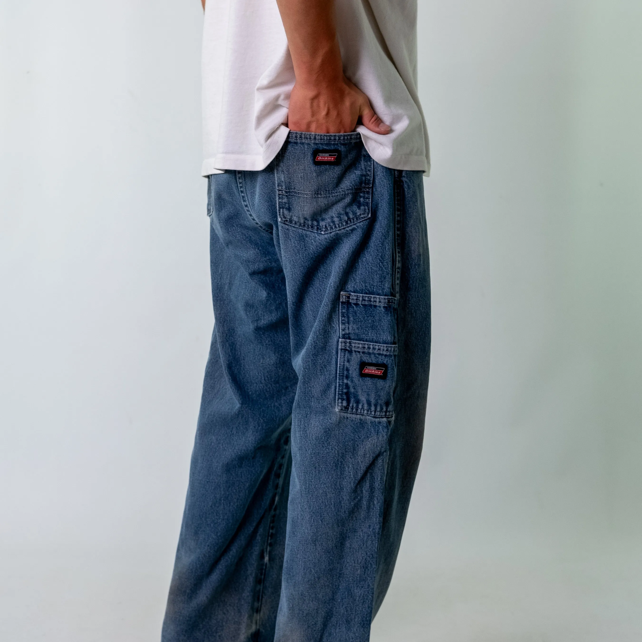 Blue 90s Dickies Denim Hip Hop Jeans Baggy Pants (38x30)