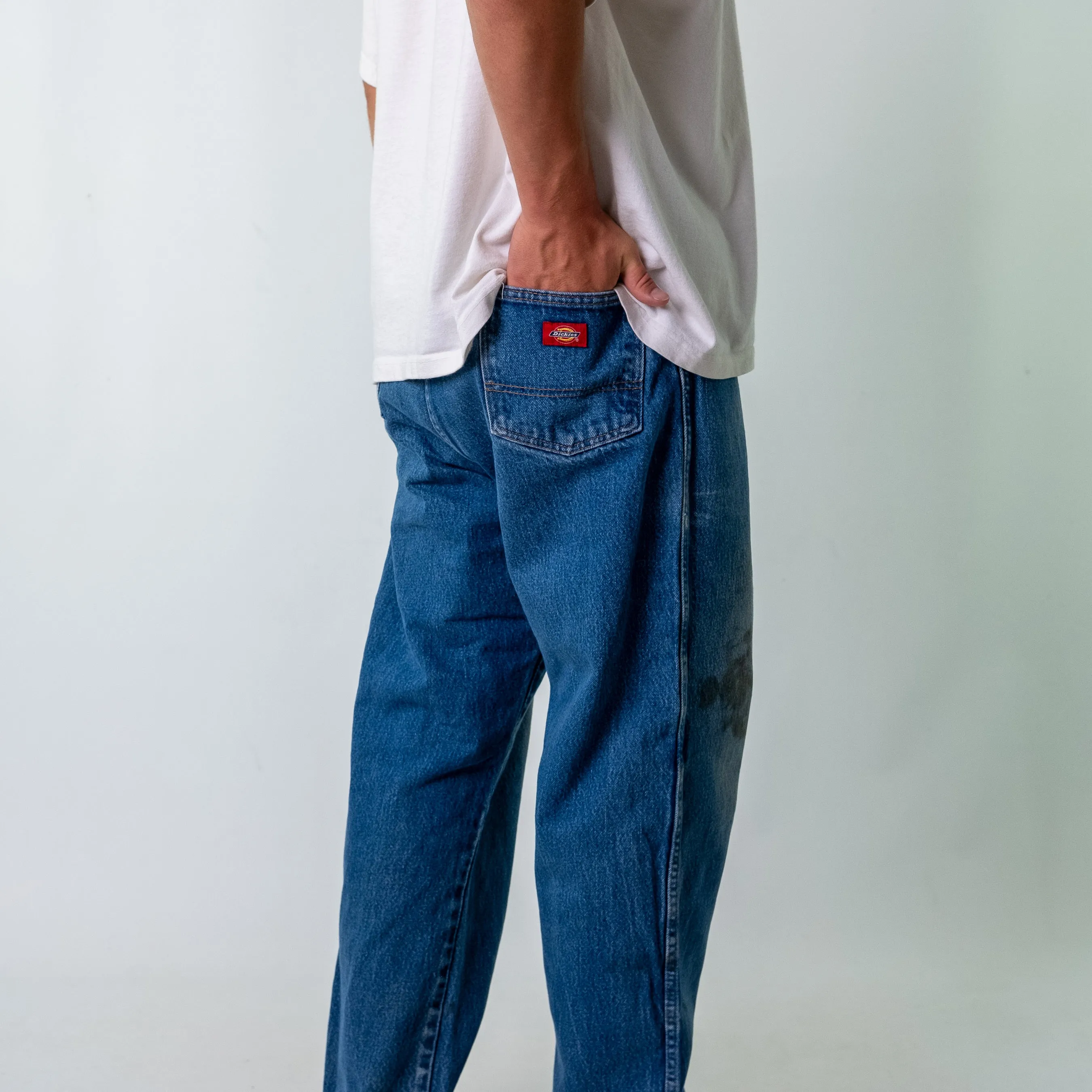 Blue y2ks Dickies Denim Jeans Baggy Pants (38x30)