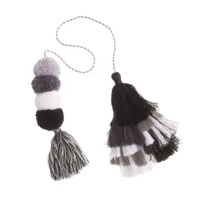 Bogg Bag Bauble - Black and White Double Tassel