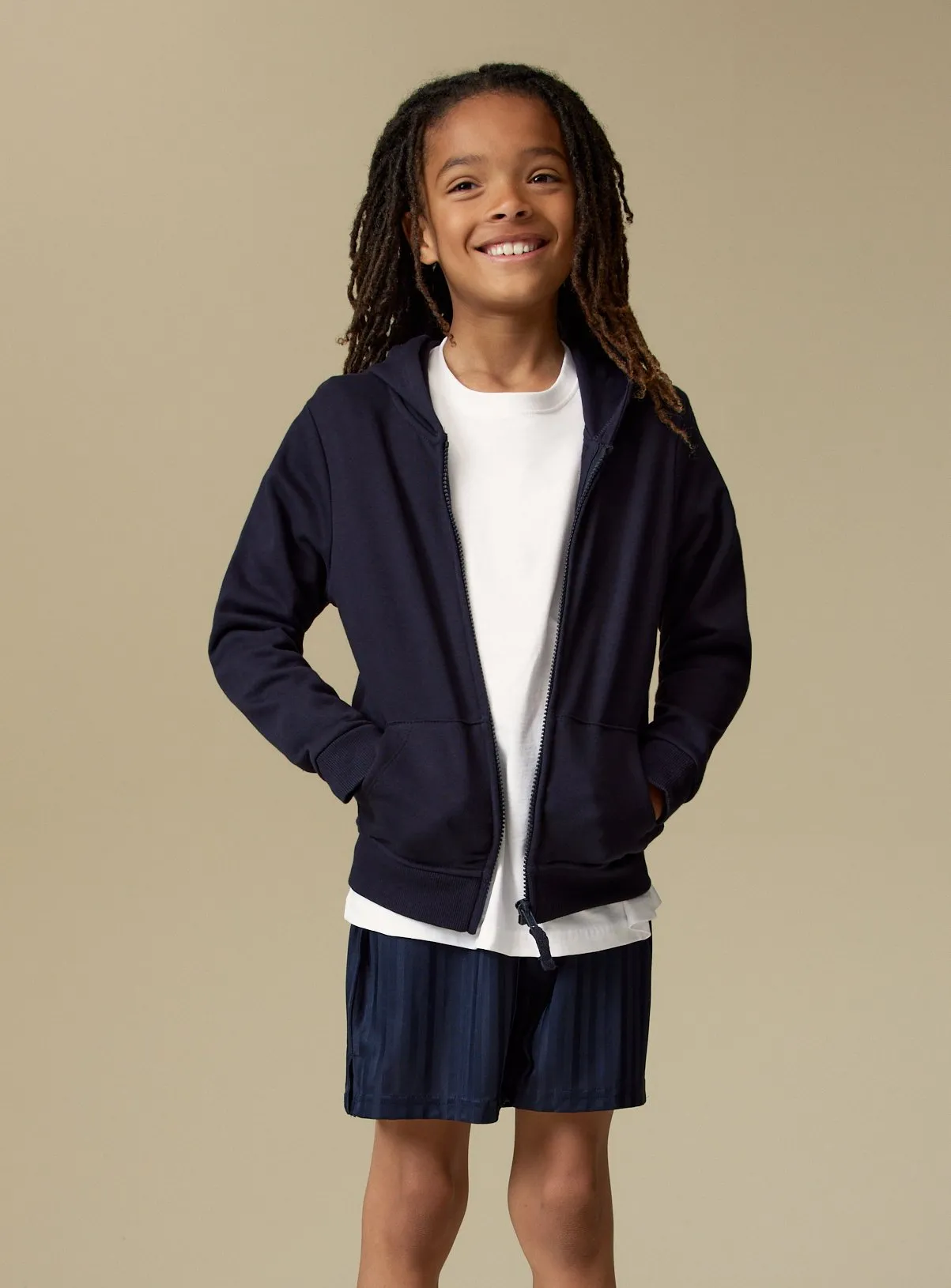 Buy Navy Zip-Through Hoodie 12 years | Jumpers and hoodies | Tu