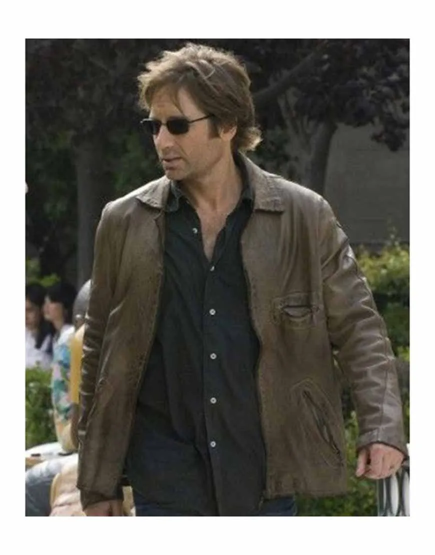 Californication Hank Moody Brown Leather Jacket - UJackets