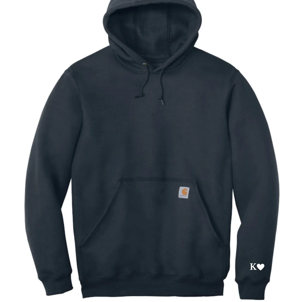 Carhartt Midweight hoodie Embroidered Initials only on sleeve couple's sweatshirt, Anniversary gift, Birthday gift