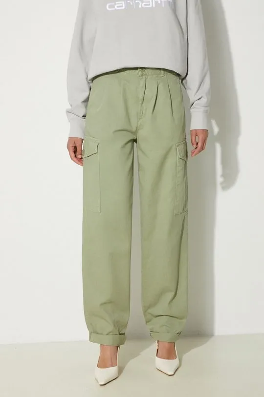 Carhartt WIP cotton trousers Collins Pant green color I029789.29MGD