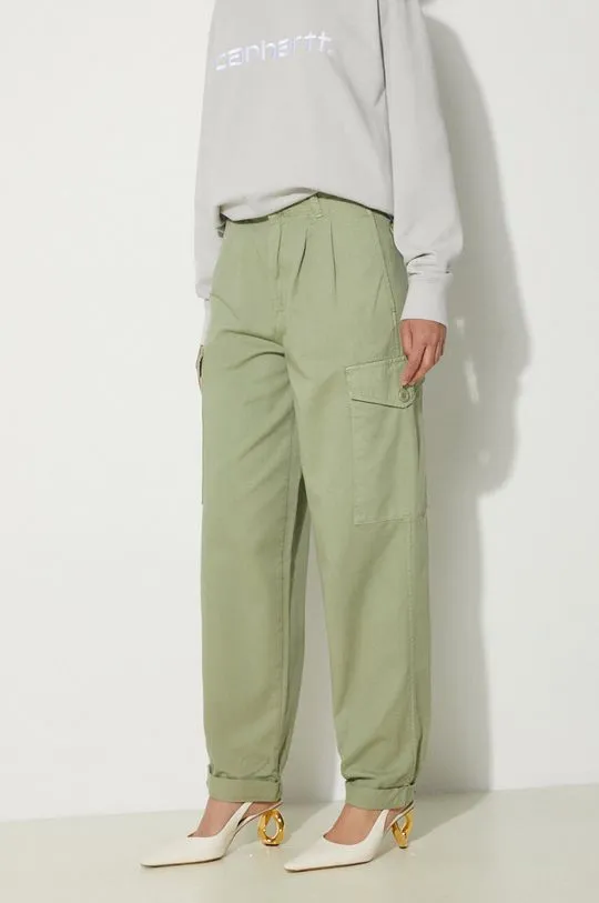 Carhartt WIP cotton trousers Collins Pant green color I029789.29MGD