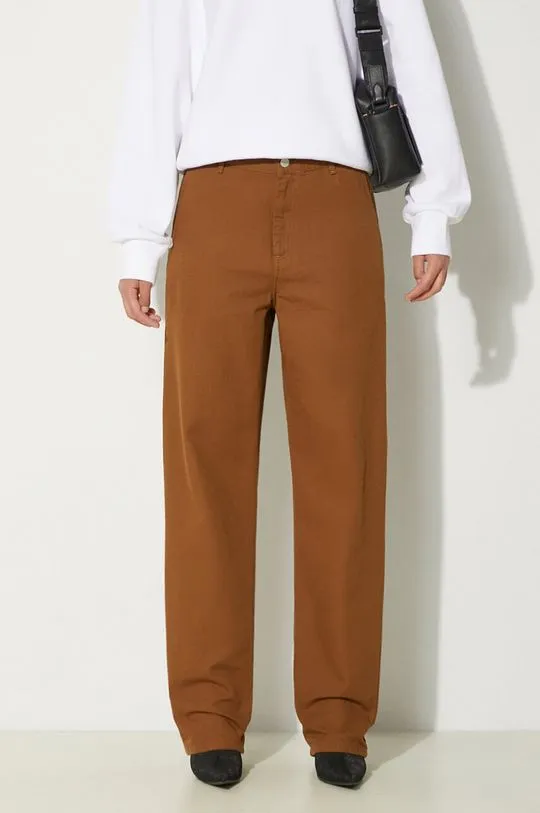 Carhartt WIP cotton trousers Pierce Pant Straight brown color I032966.HZ02