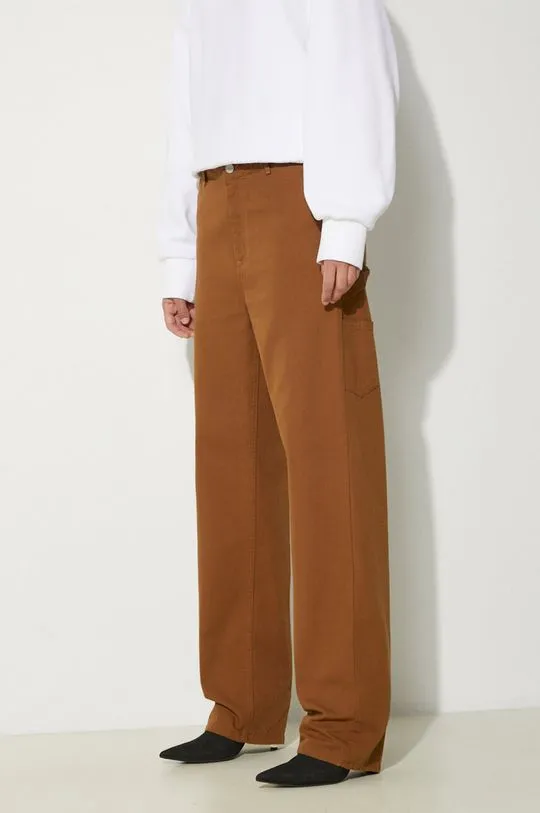 Carhartt WIP cotton trousers Pierce Pant Straight brown color I032966.HZ02