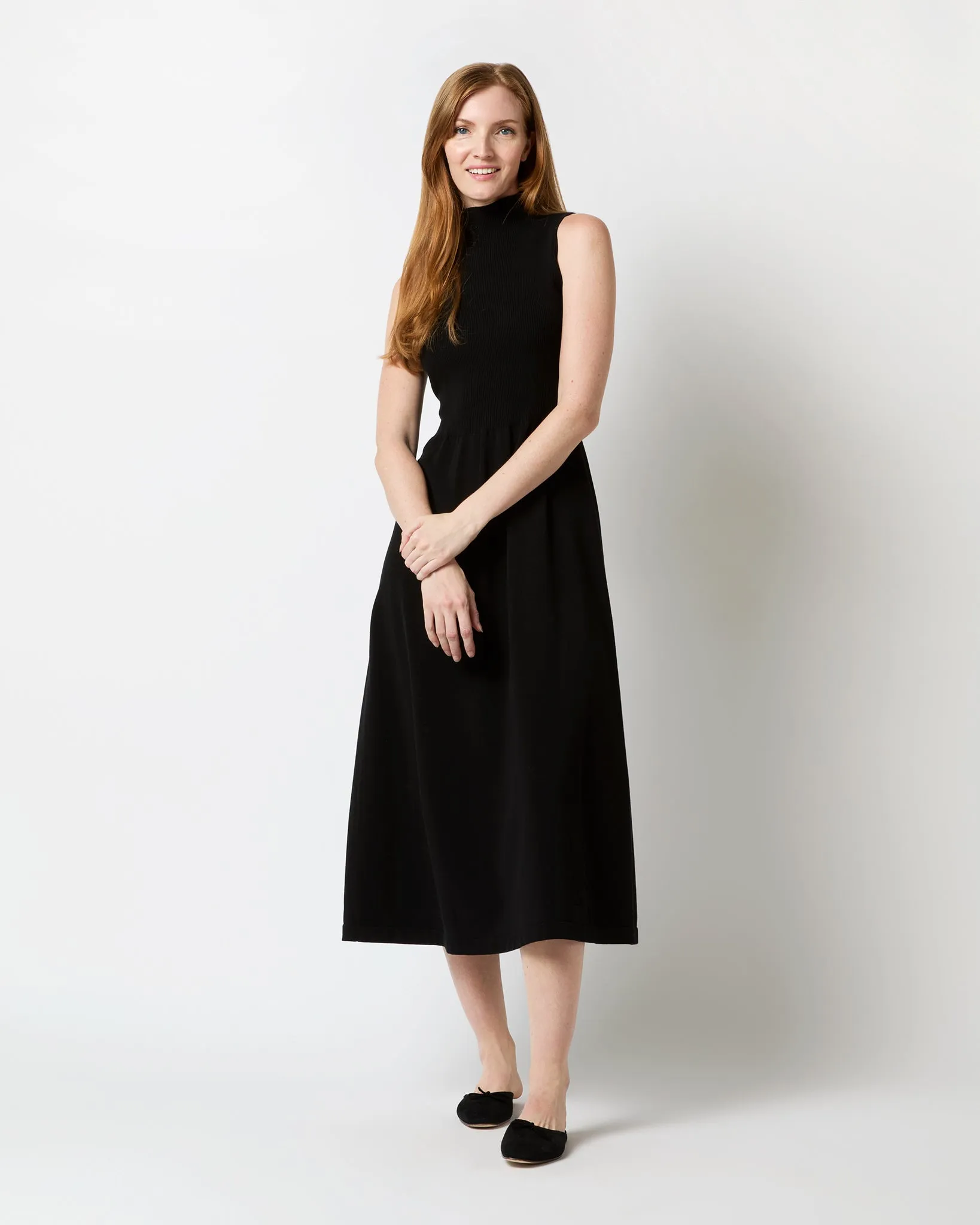 Charlotte Dress in Black Ice Cotton