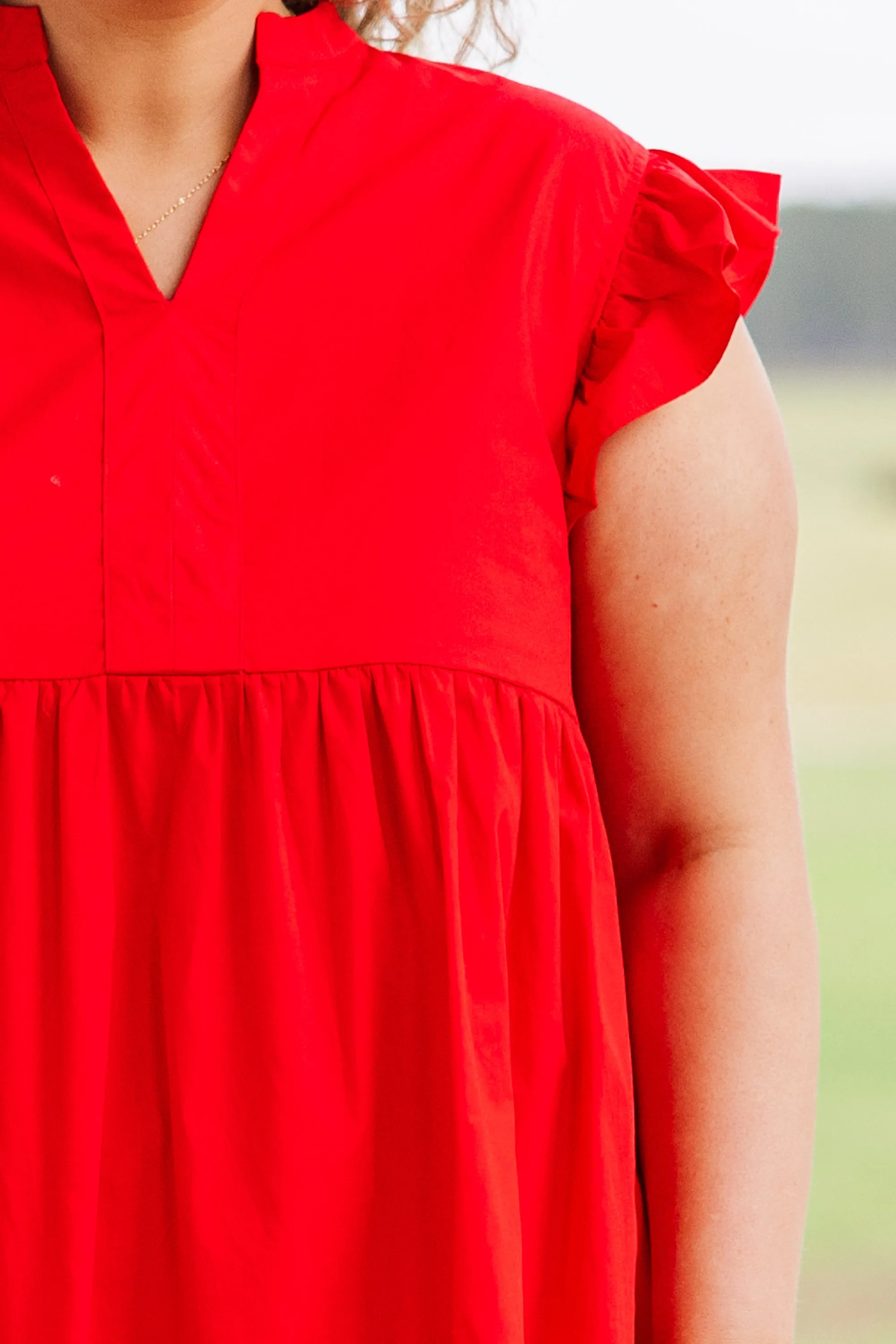 Charmingly Cute Dress, Red