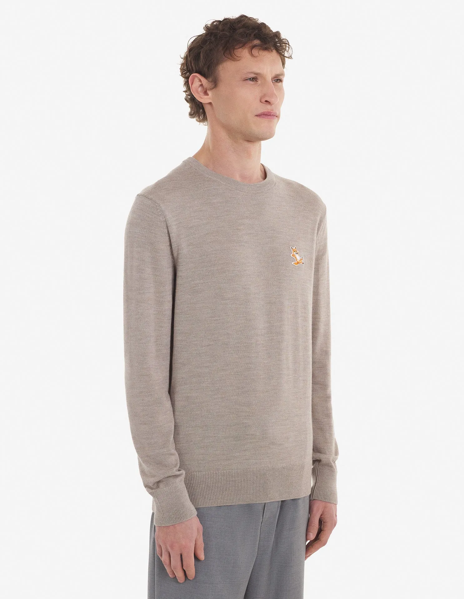 Chillax Fox Patch R-Neck Jumper