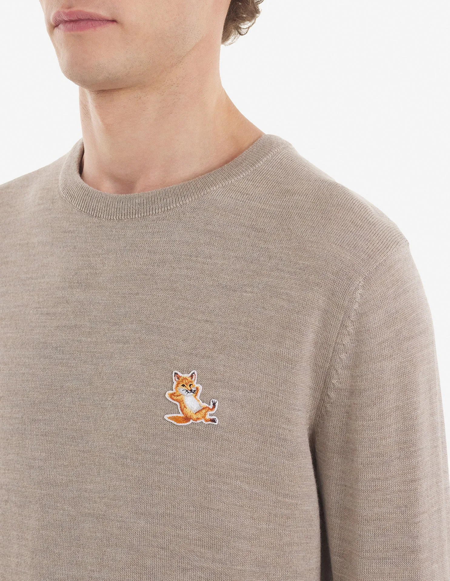 Chillax Fox Patch R-Neck Jumper