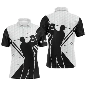 Chiptshirts - Polo De Golf, Blanc et Noir, Cadeau Personnalisé Pour Fans De Golf, Polo de Sport Homme et Femme, Motifs Balle De 