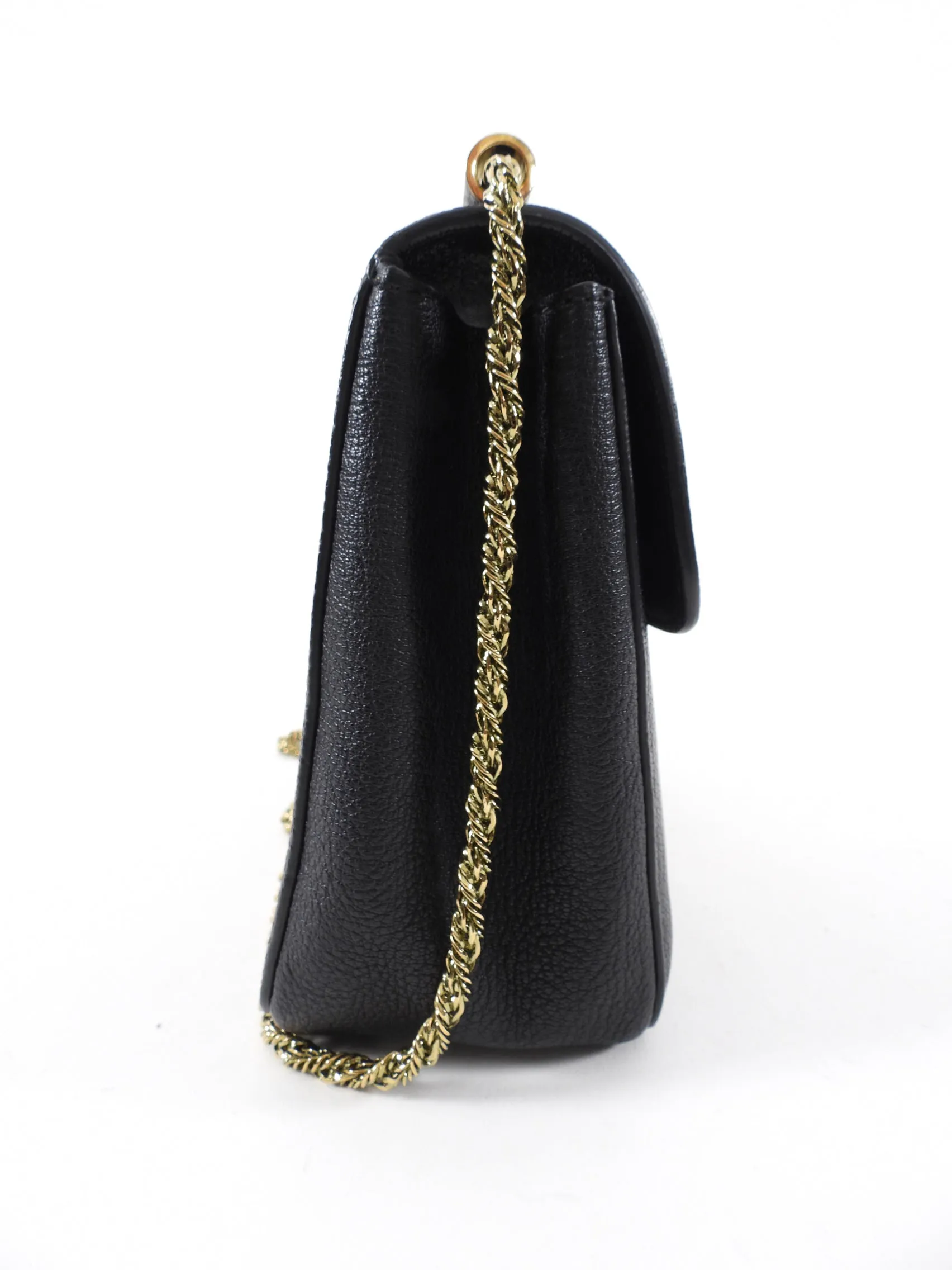 Chloe Black Grained Leather Elsie Chain Bag