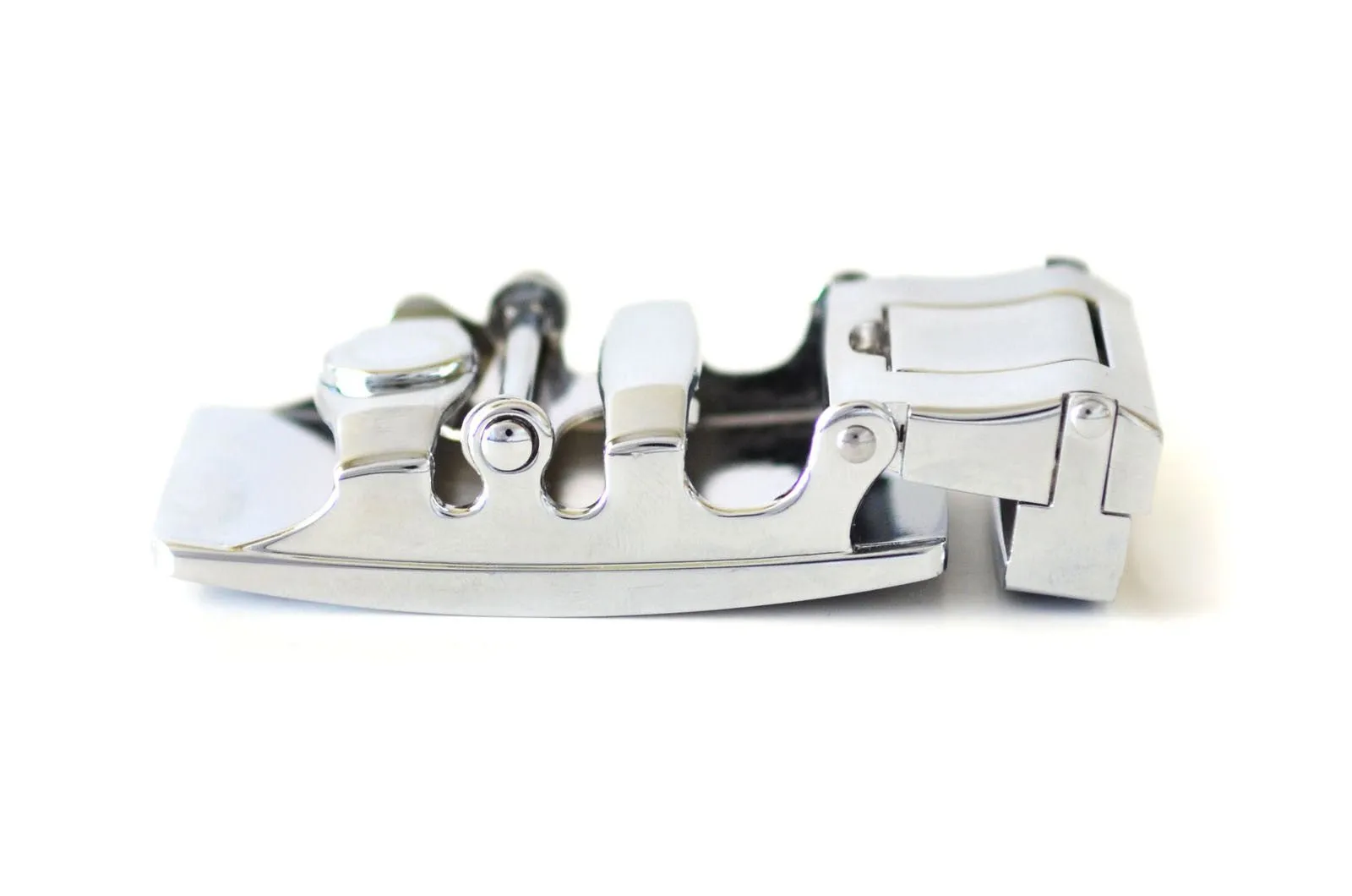 Chrome Black Railtek Belt Buckle