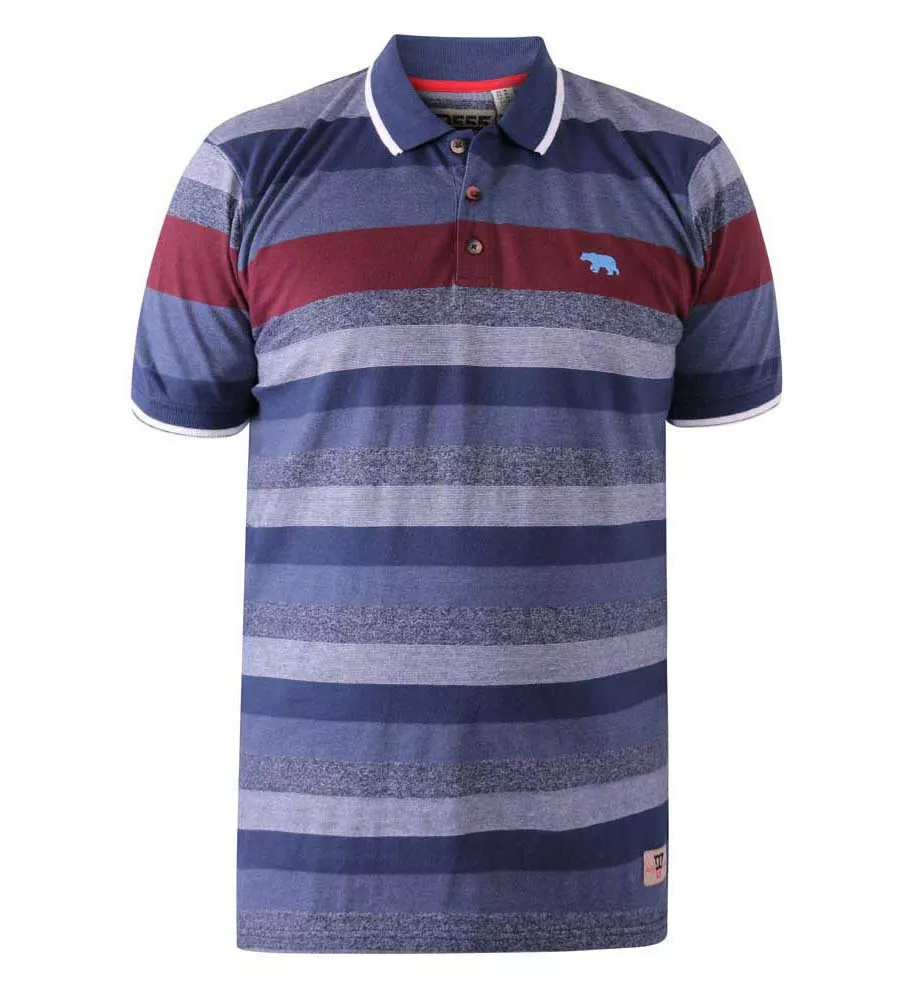 D555 Mens Jacquard Stripe Polo Shirt With Chest Embroidery (KNIGHTSBRIDGE)