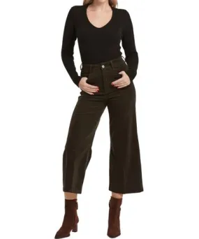 DEAR JOHN Audrey Corduroy Wide Leg Pant In Forest Pine