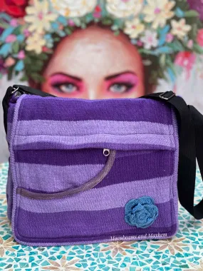 DELICIOUS COTTON PURPLE SATCHEL / SHOULDER BAG