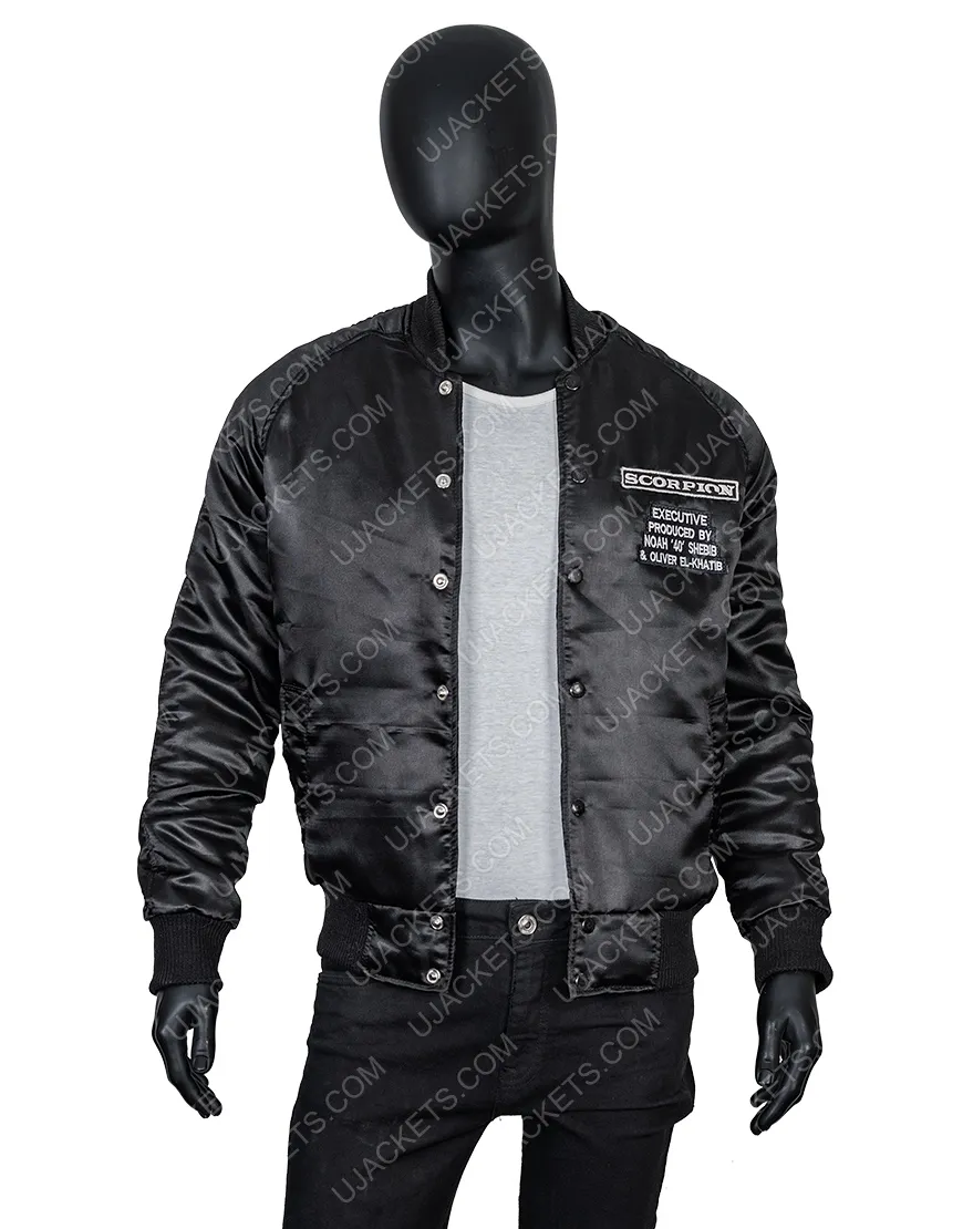 Drake Scorpion Bomber Jacket | Men's Black Bomber Jacket | 60% OFF!!