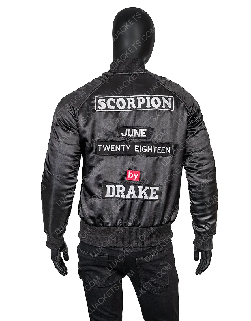 Drake Scorpion Bomber Jacket | Men's Black Bomber Jacket | 60% OFF!!