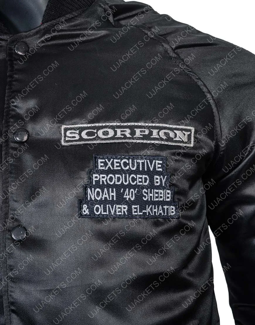 Drake Scorpion Bomber Jacket | Men's Black Bomber Jacket | 60% OFF!!