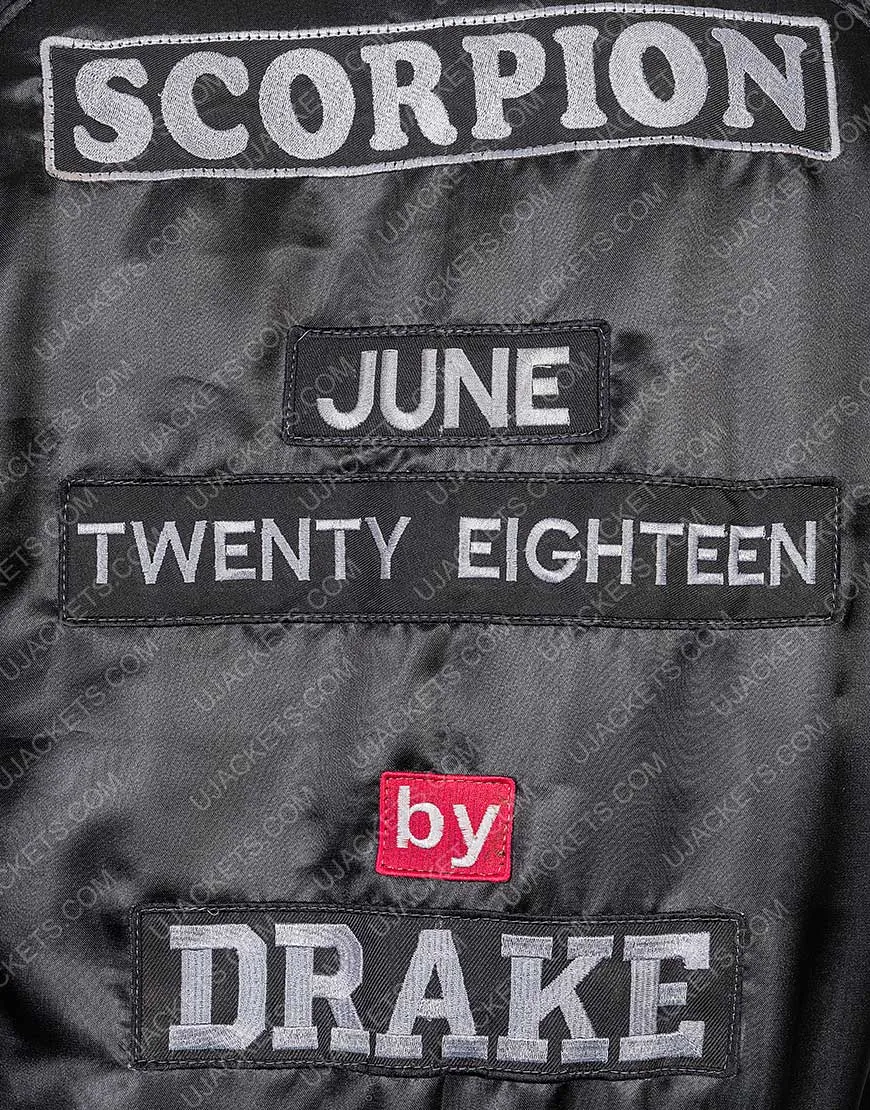 Drake Scorpion Bomber Jacket | Men's Black Bomber Jacket | 60% OFF!!