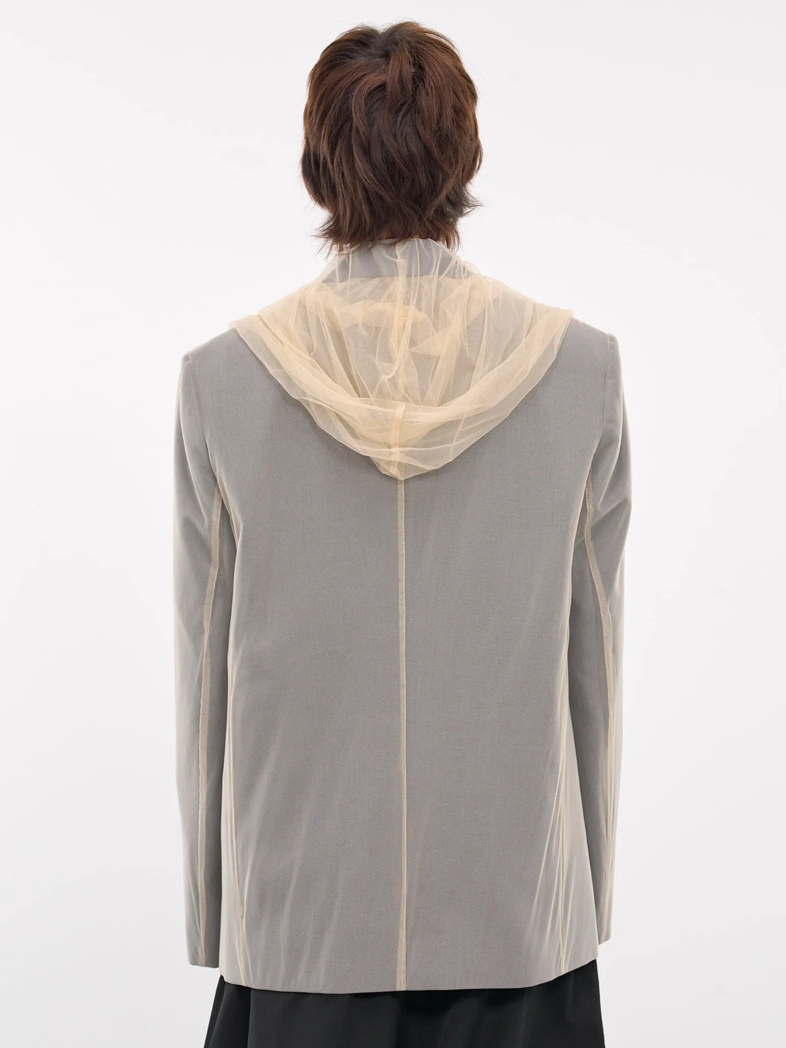 Draped Hood Blazer (201BL006-F546-LIGHT-GREY)