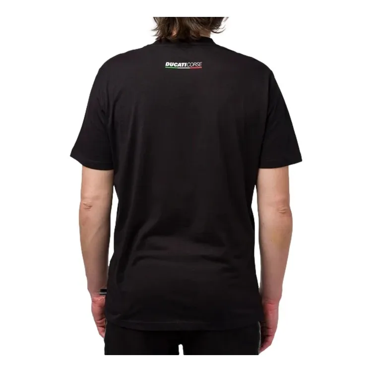 Ducati MEN'S TEE DC24MA03 T-Shirt Uomo con Stampa Nero