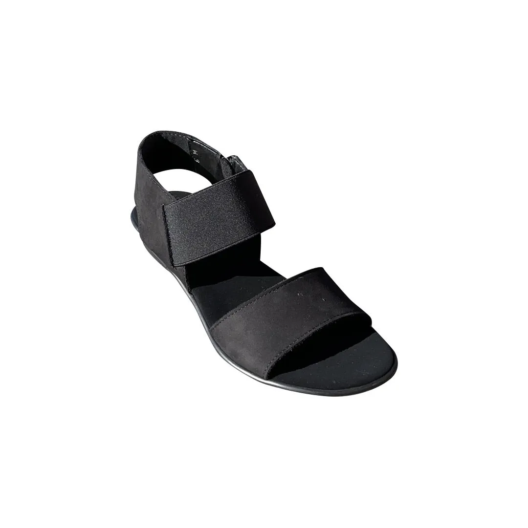 Eirlys-Black Soft Nabuk Sandal