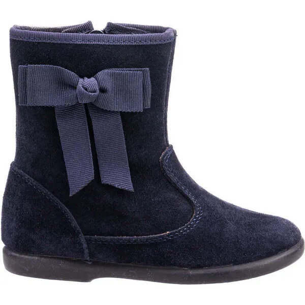 Elephantito Boots with Bow, Suede Navy