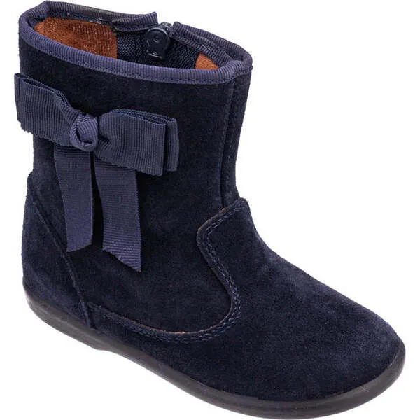 Elephantito Boots with Bow, Suede Navy