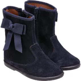 Elephantito Boots with Bow, Suede Navy